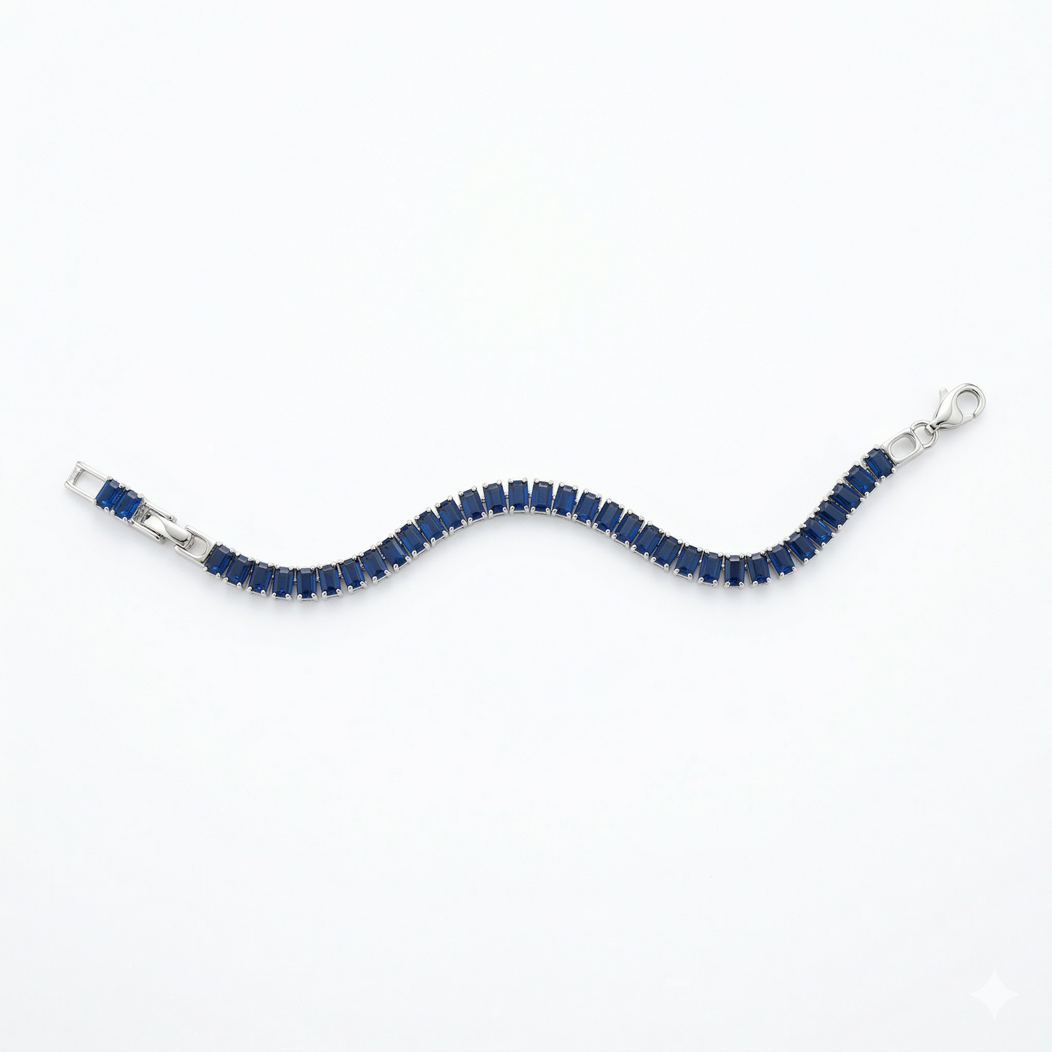 Sapphire Baguette Tennis Bracelet – Silver
