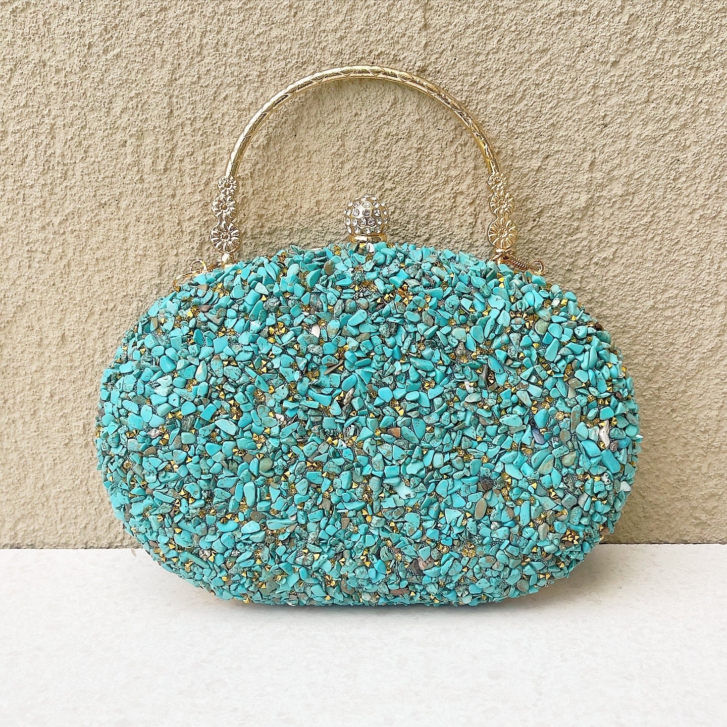 Turquoise Mosaic Clutch