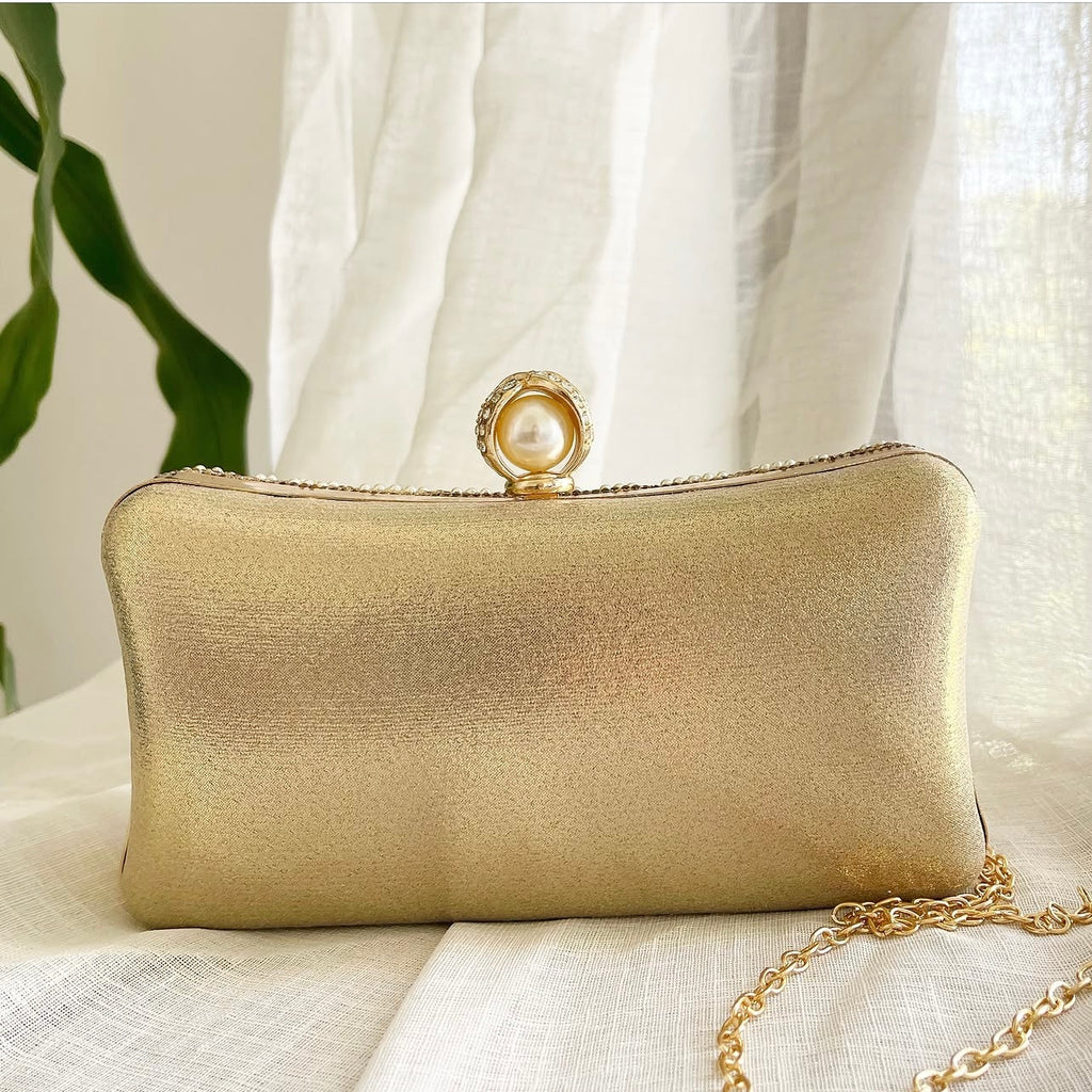 Gold Pearls Clutch