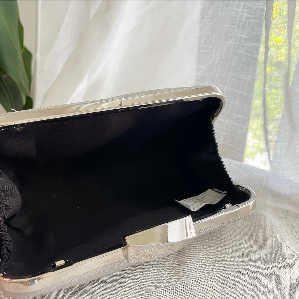 Silver Wavy Clutch