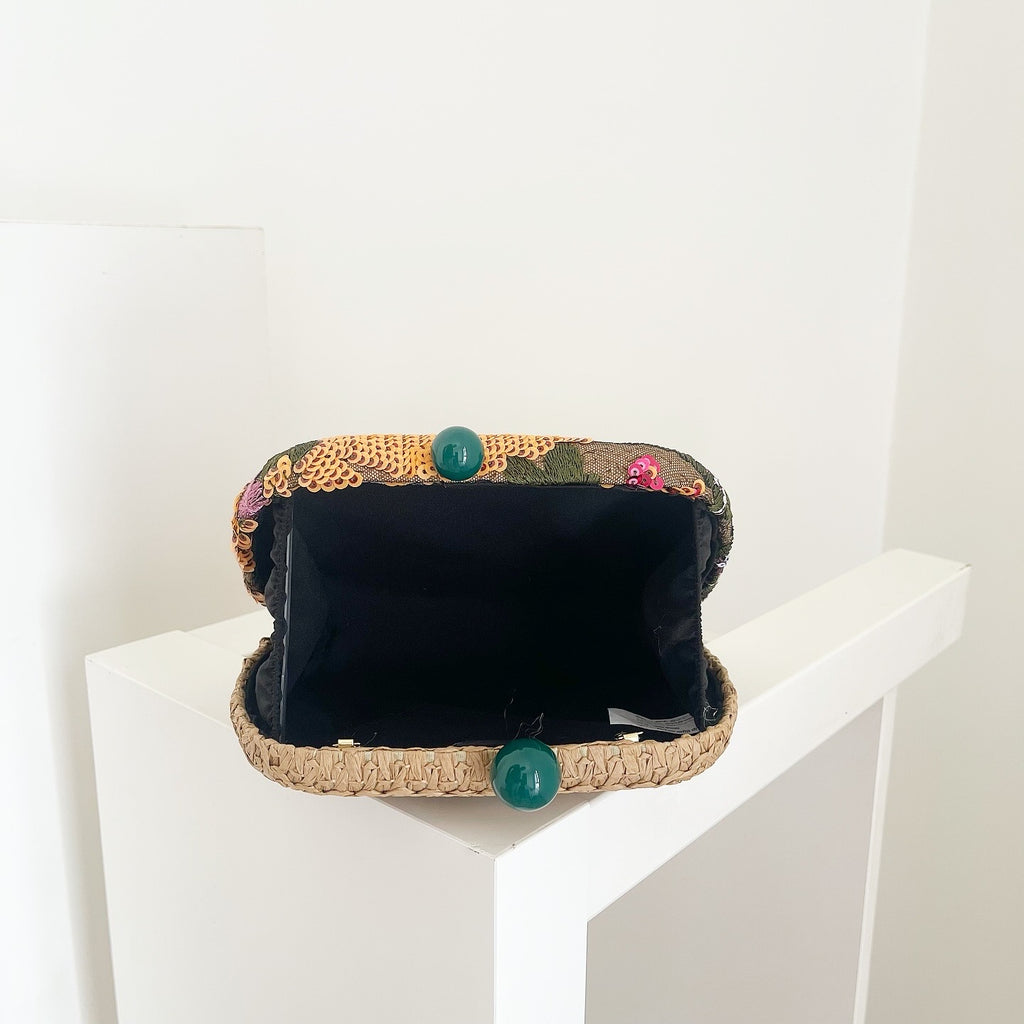 Greenish Floriva Clutch