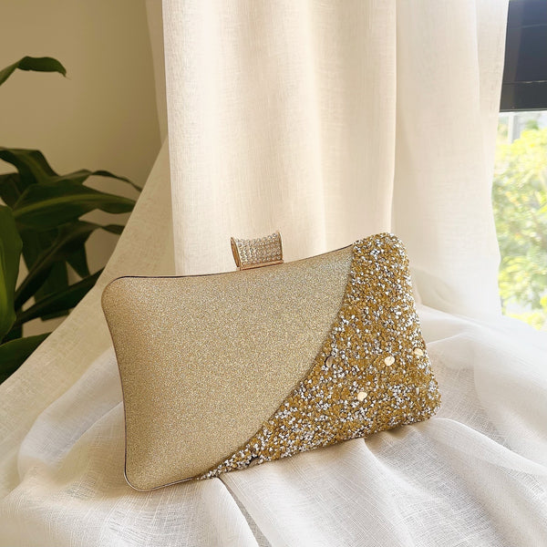 Gold Halvène Clutch
