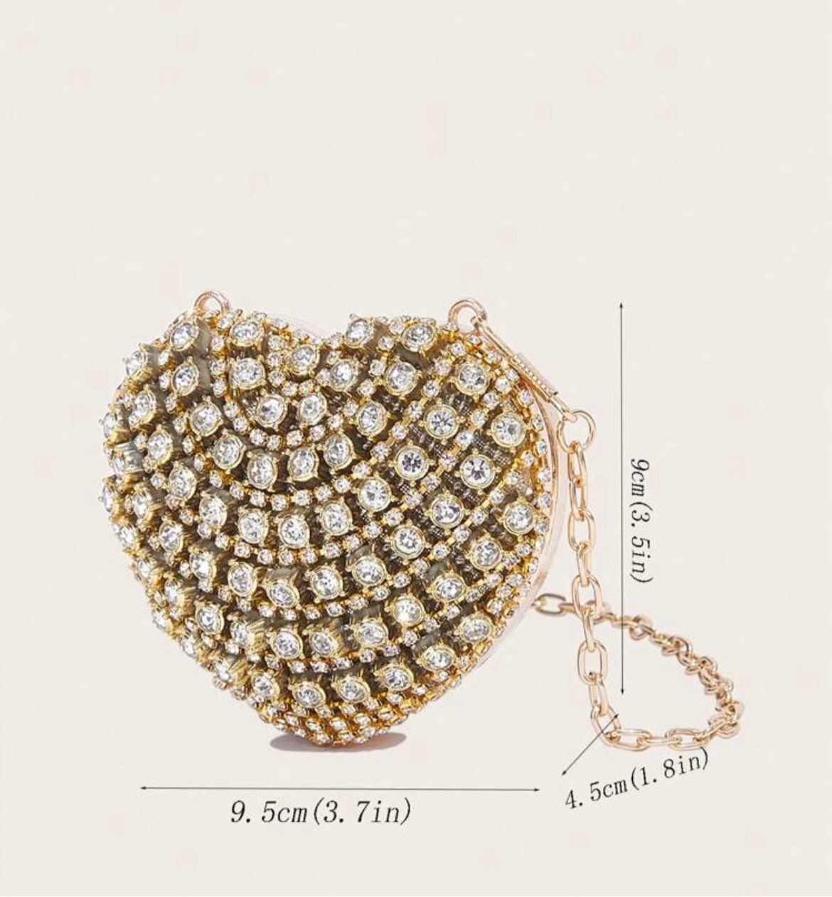 Silver Mini Heart-Shaped Clutch