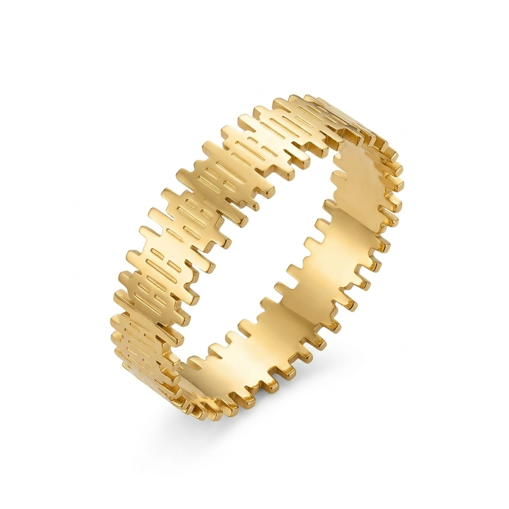 Architectural Stepped Band Bangle