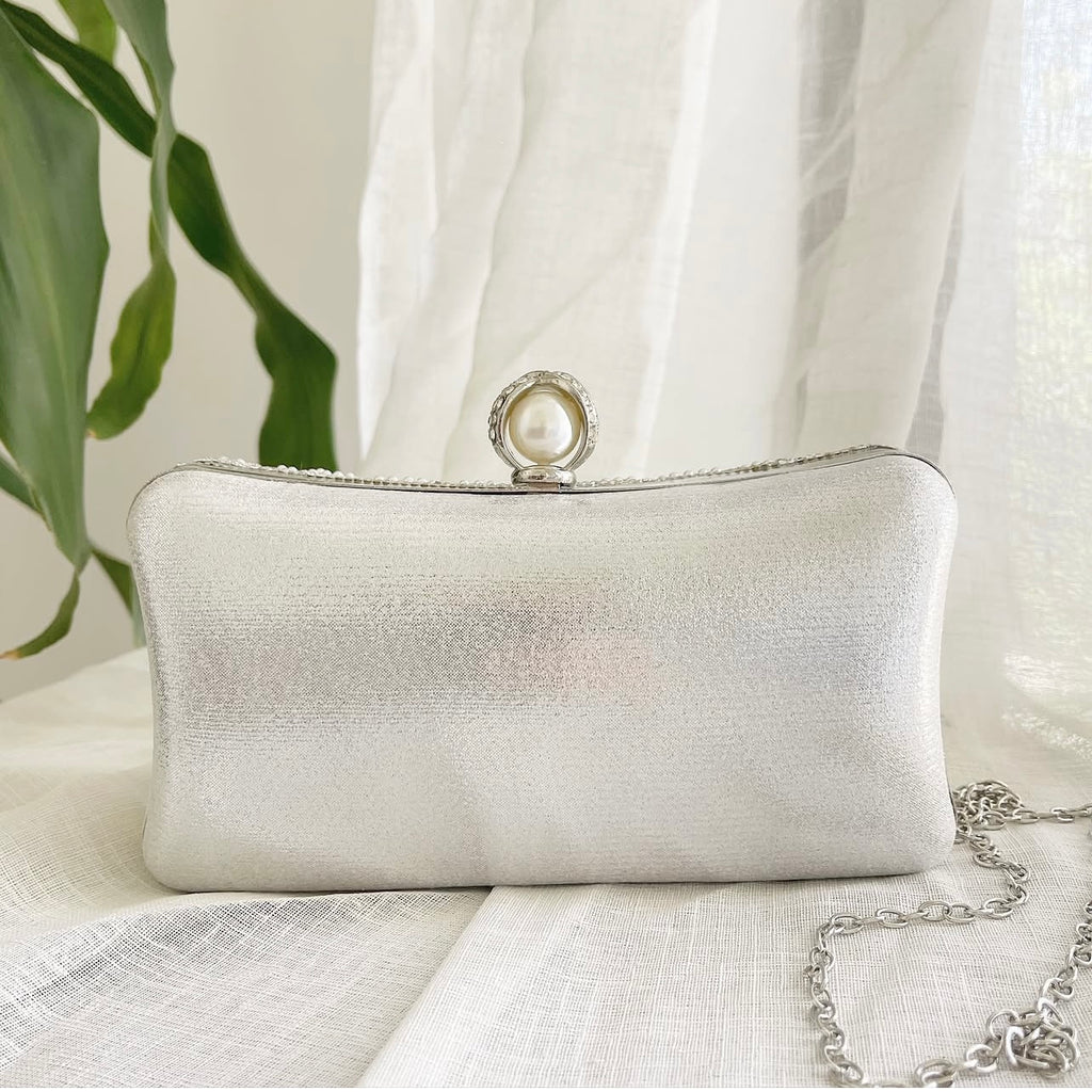 Silver Pearls Clutch