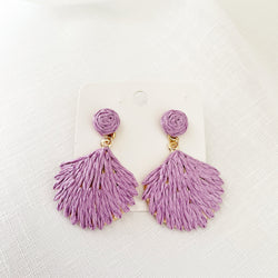 Lilac Oyster Shell Earrings