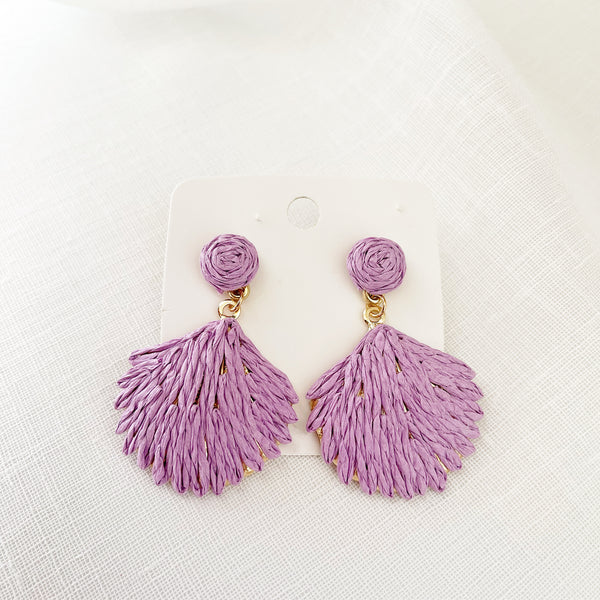 Lilac Oyster Shell Earrings