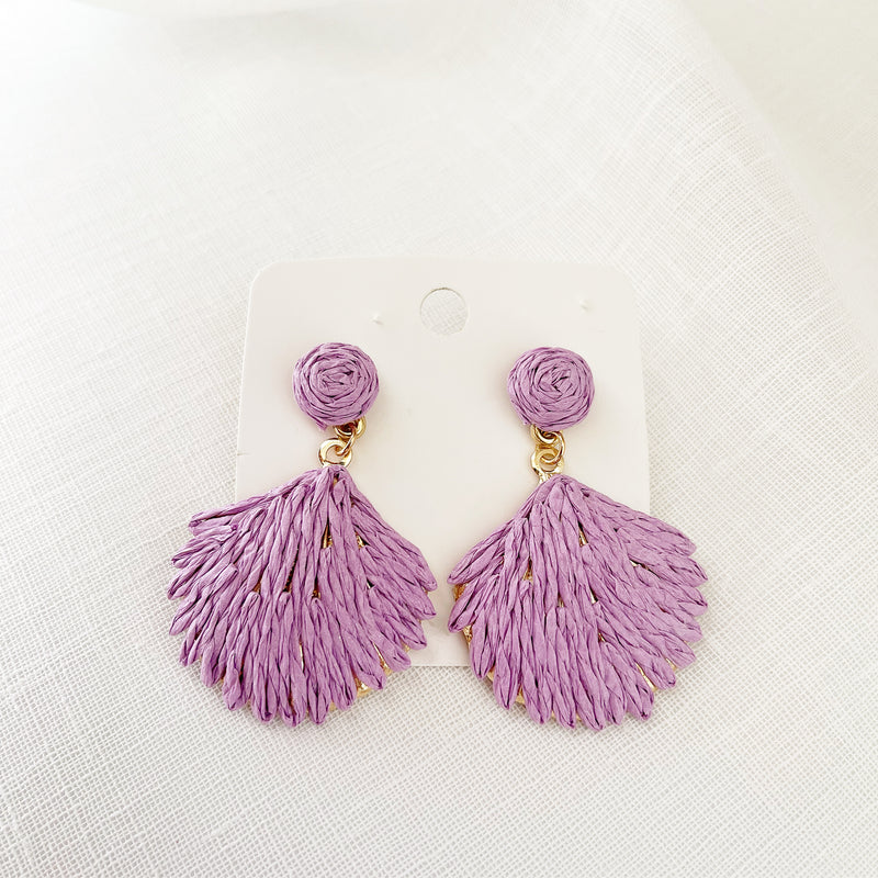 Lilac Oyster Shell Earrings