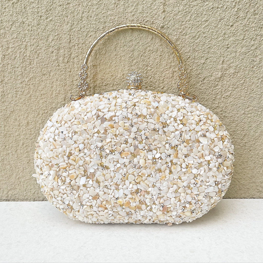 White Mosaic Clutch