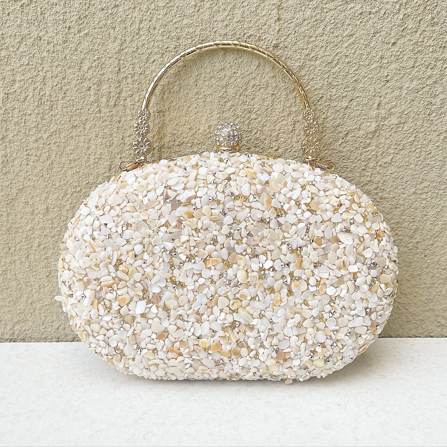 White Mosaic Clutch