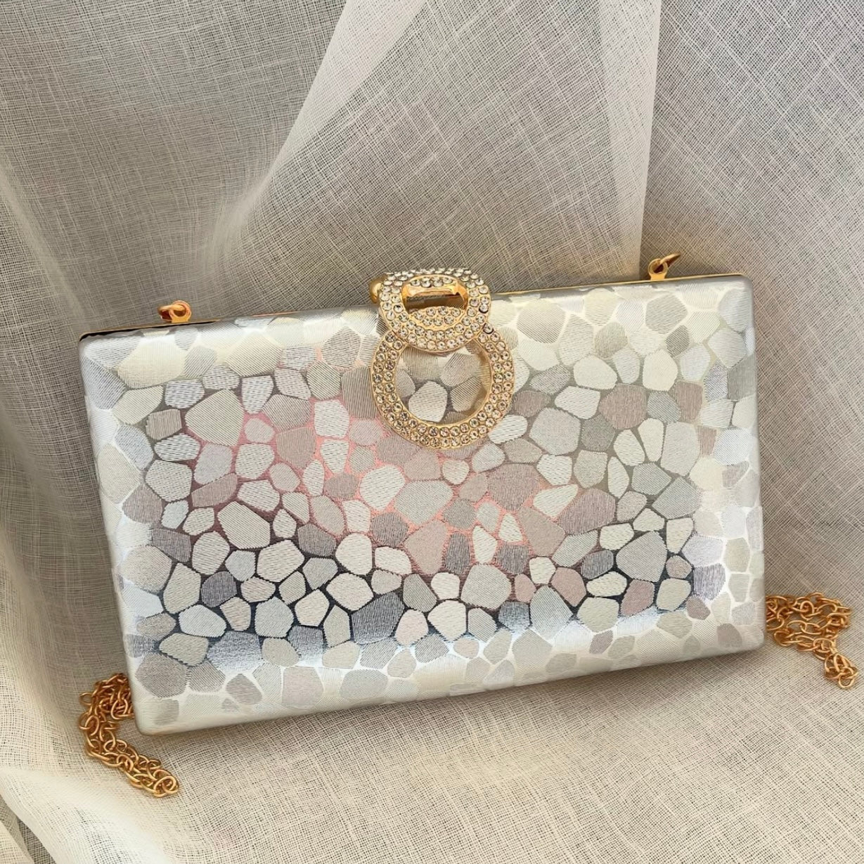 Silver Gold Aurora Clutch