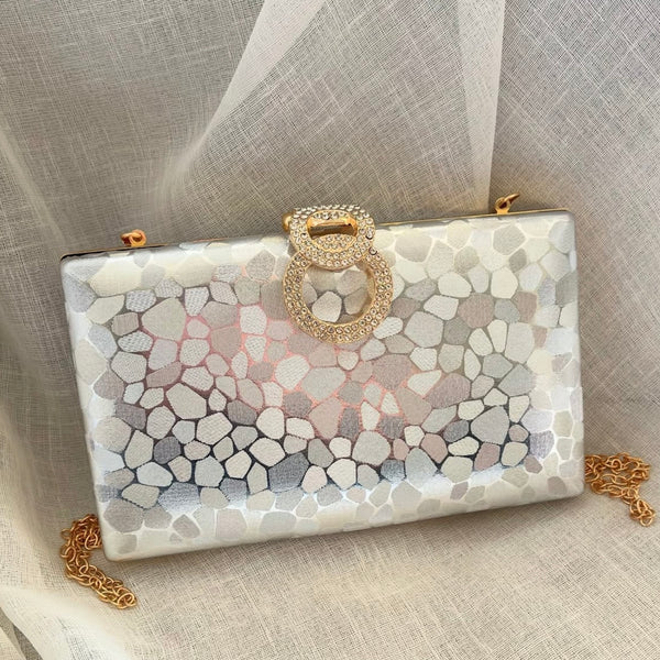 Silver Gold Aurora Clutch