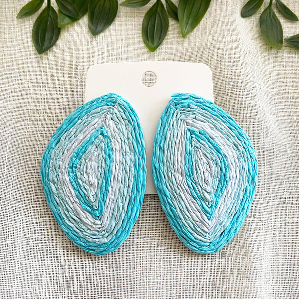 Aqua Seashell Earrings