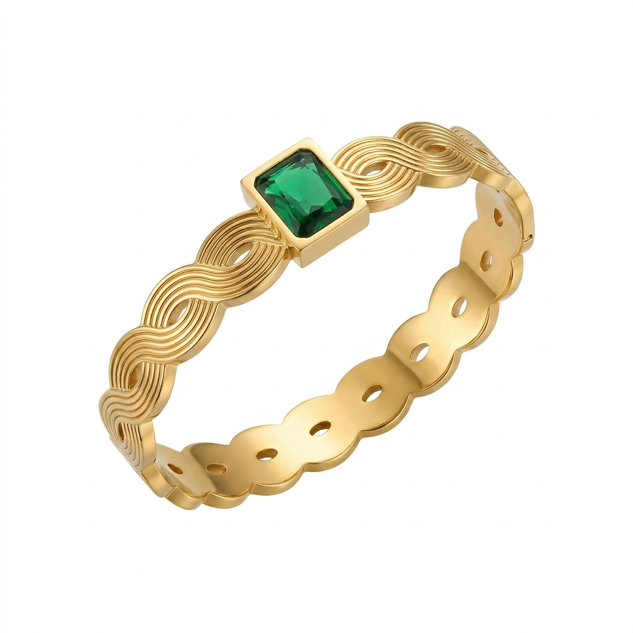 Emerald Wave Infinity Bangle