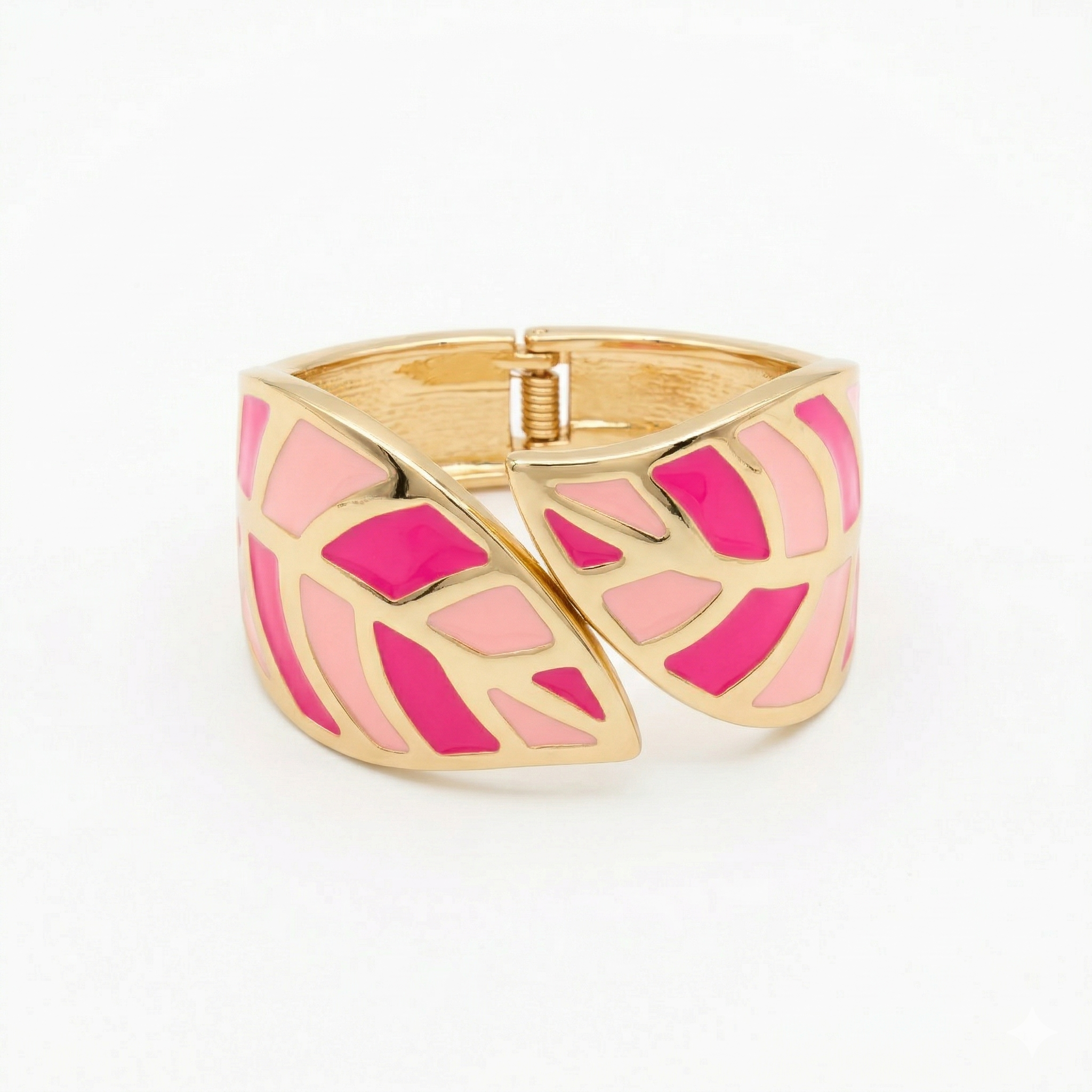 Enamel Leaf Bypass Bangle