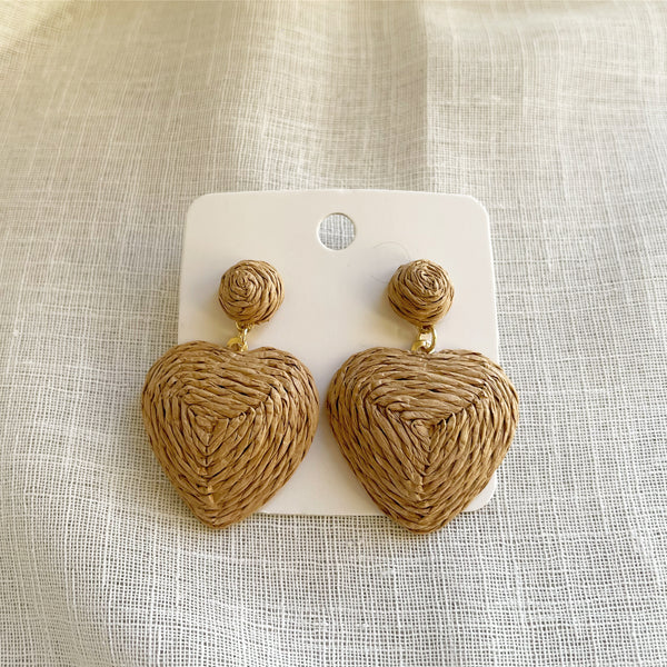 Brown Heart Earrings