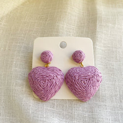 Mauve Heart Earrings