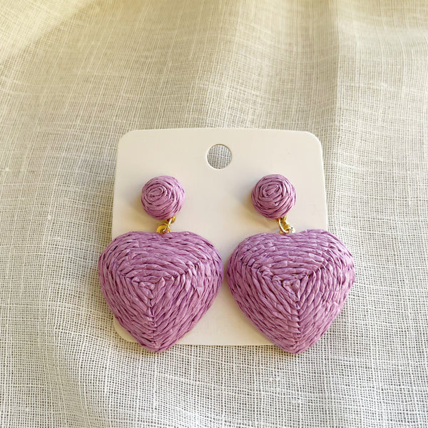 Mauve Heart Earrings