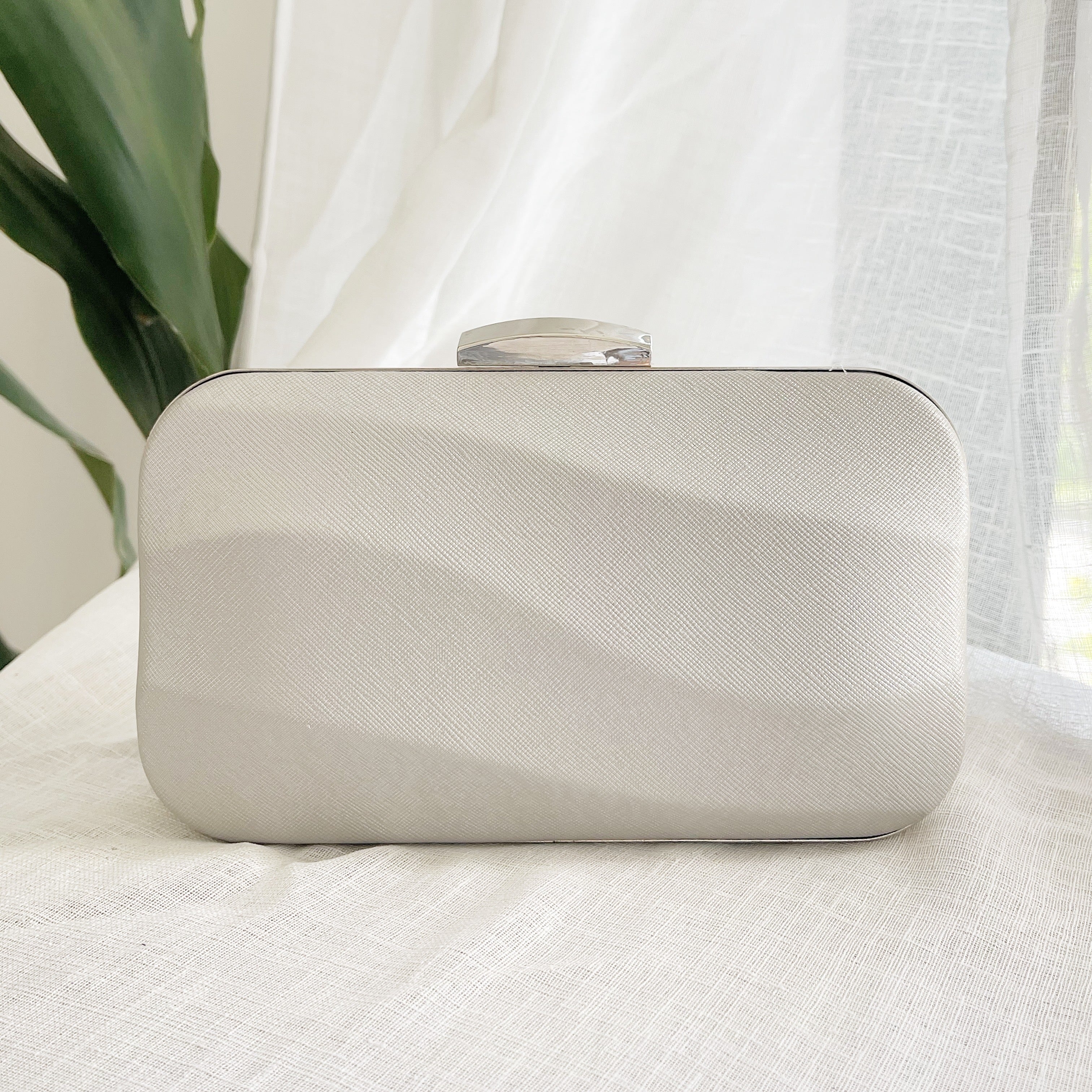 Silver Wavy Clutch
