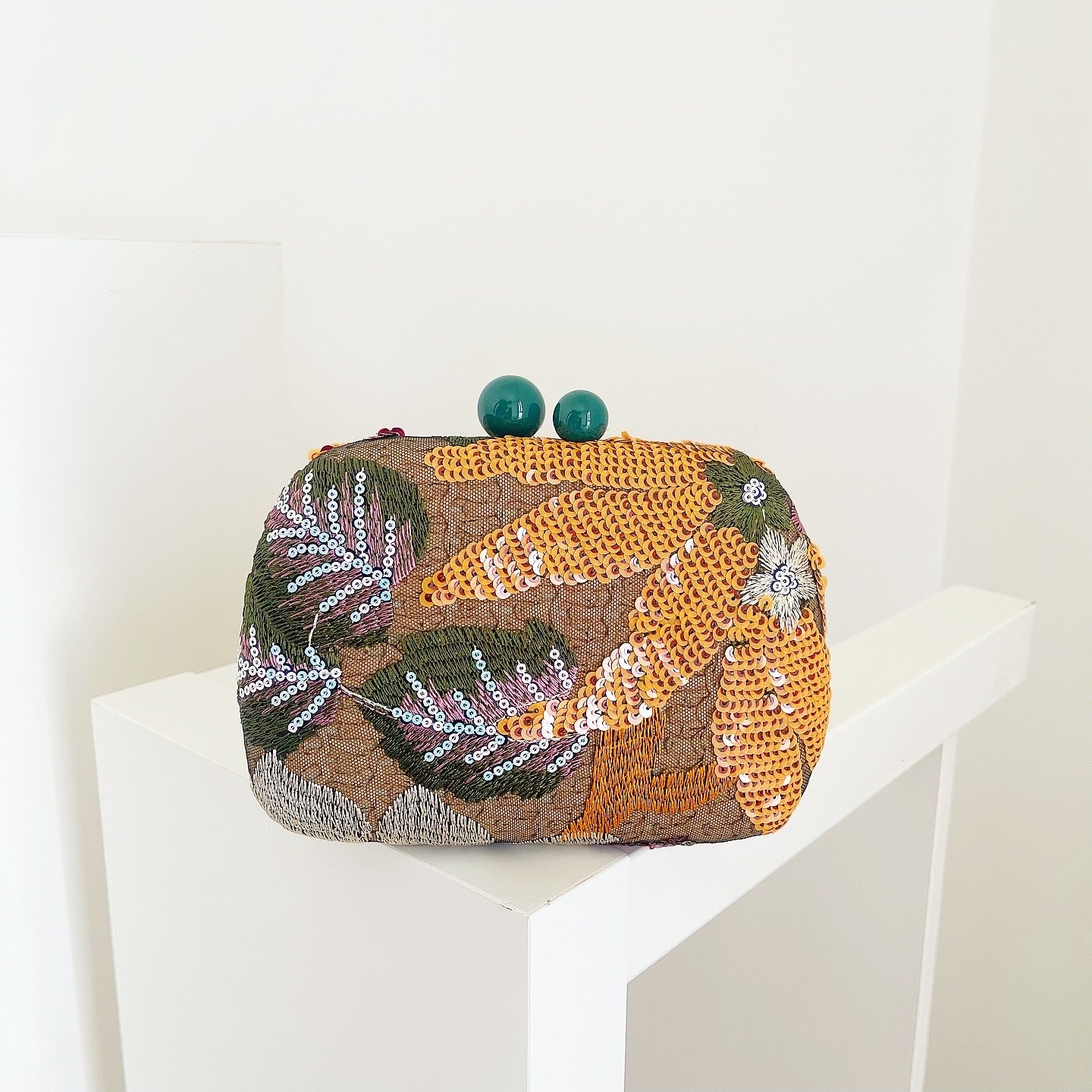 Greenish Floriva Clutch