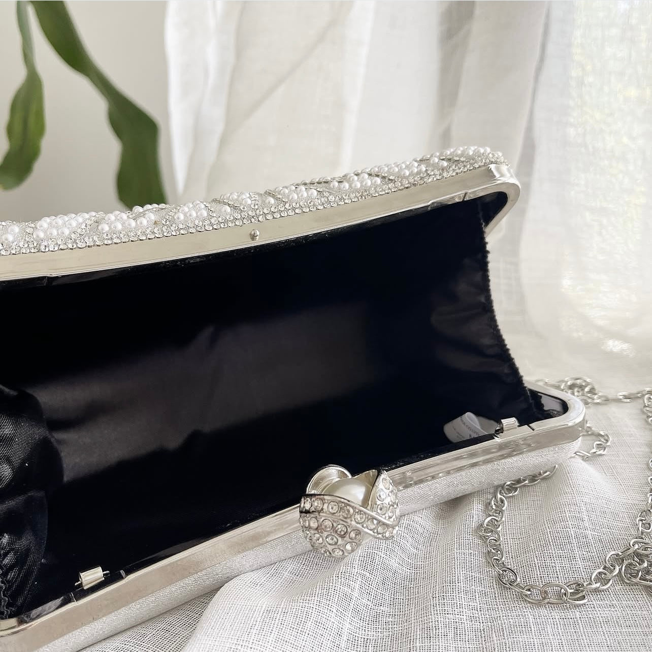 Silver Pearls Clutch