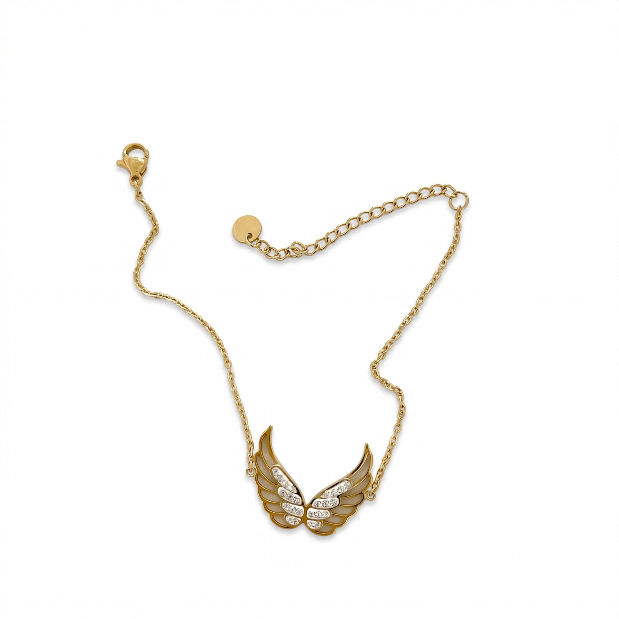 Crystal Angel Wings Delicate Chain Bracelet