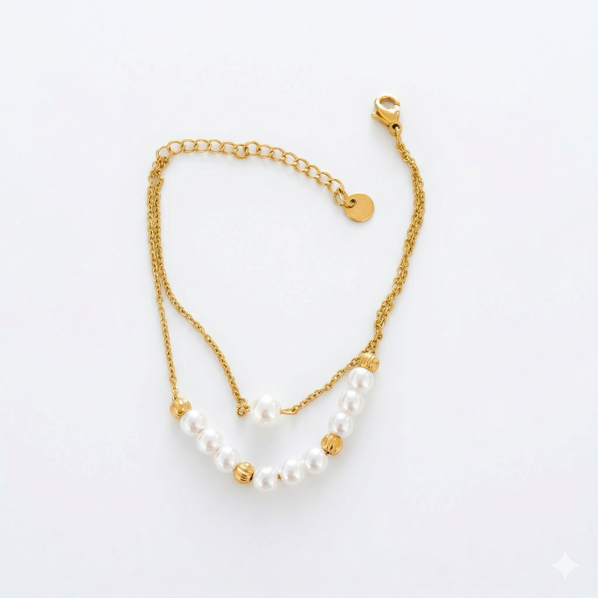 Delicate Layered Pearl & Cable Chain Bracelet