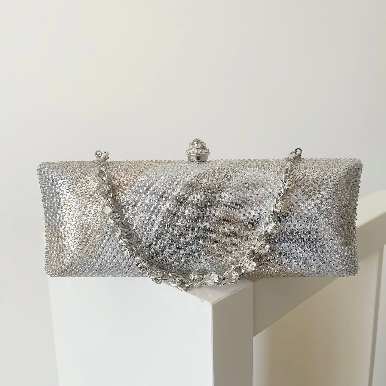 Silver Bareeq Clutch